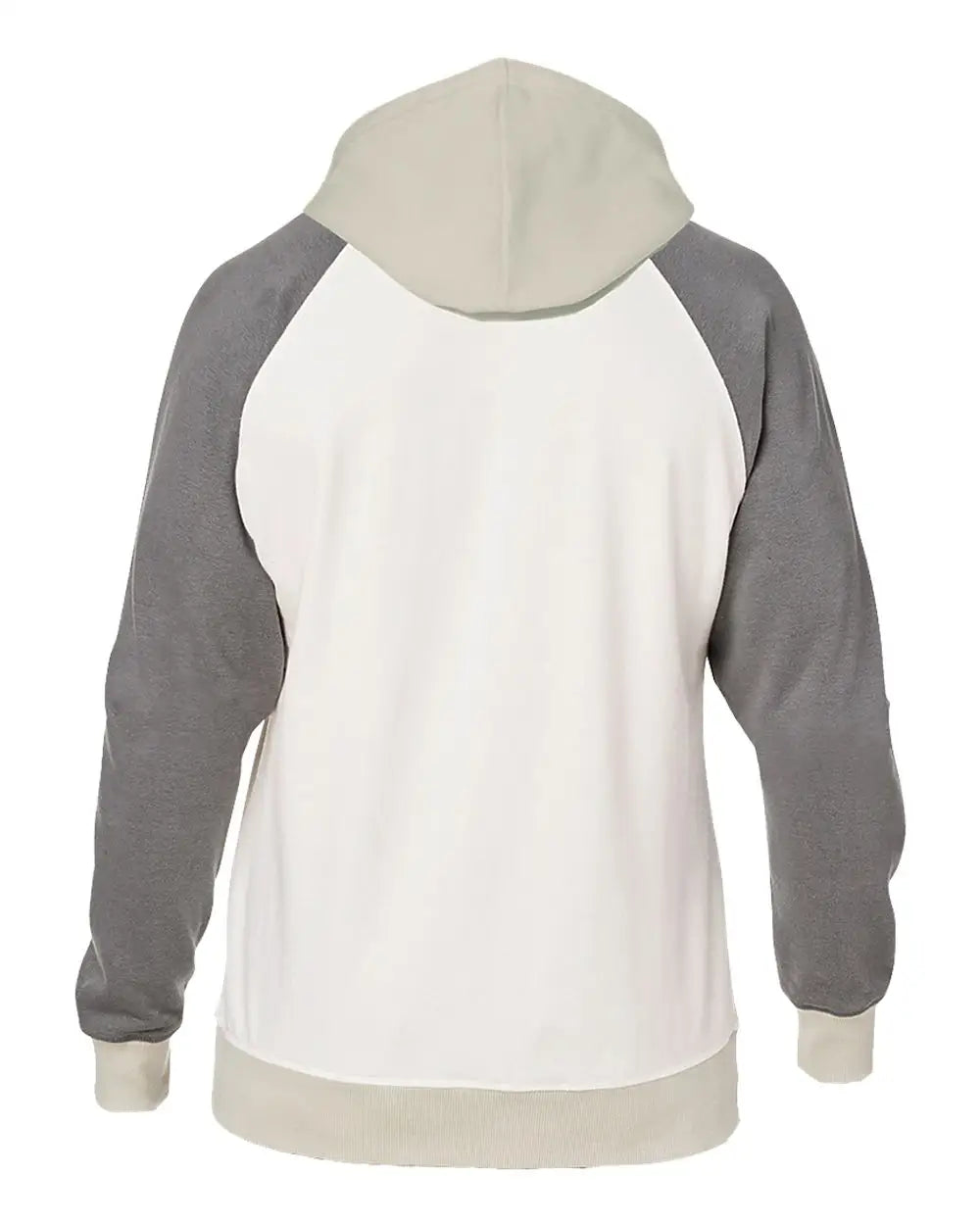 J. America 8886a Vintage Tricolor Hooded Sweatshirt - 8886 - Antique White Smoke - White/ / Adult Xl