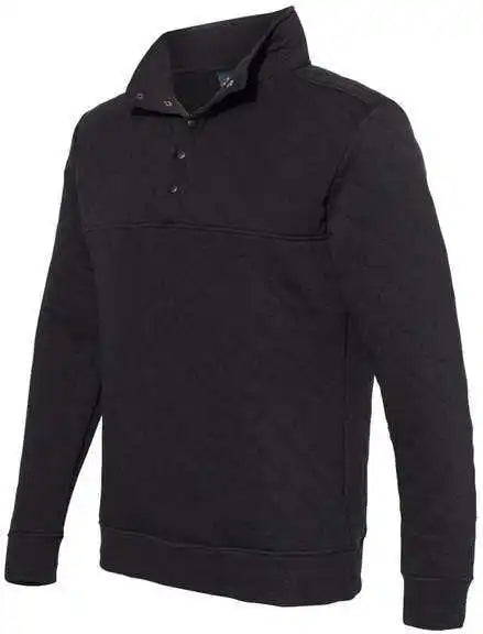 J. America 8890 Quilted Snap Pullover Black
