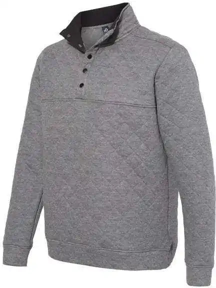 J. America 8890 Quilted Snap Pullover Charcoal Heather