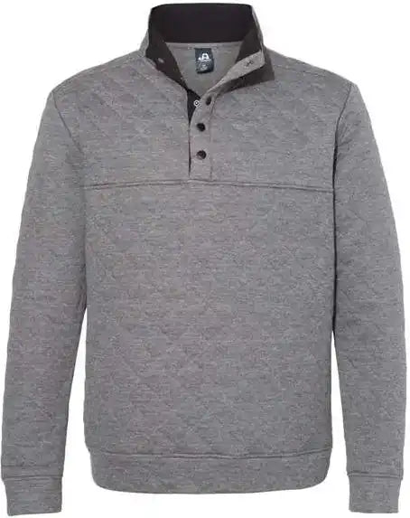 J. America 8890 Quilted Snap Pullover Charcoal Heather