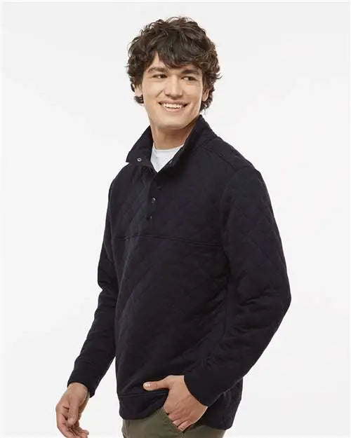 J. America 8890j Quilted Snap Pullover - 8890 - Black