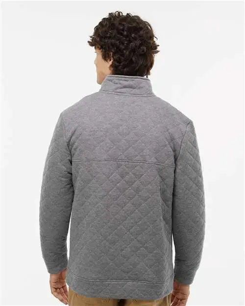J. America 8890j Quilted Snap Pullover - 8890 - Charcoal Heather