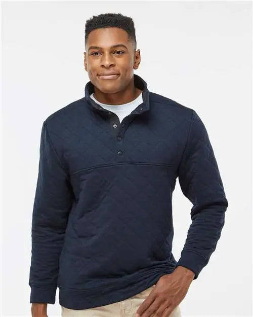 J. America 8890j Quilted Snap Pullover - 8890 - Navy