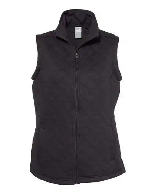 J. America 8892 Womens Quilted Full-zip Vest - Black
