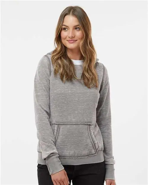J. America 8912 Women’s Zen Fleece Hooded Sweatshirt - Cement