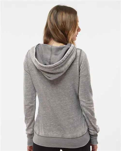 J. America 8912 Women’s Zen Fleece Hooded Sweatshirt - Cement