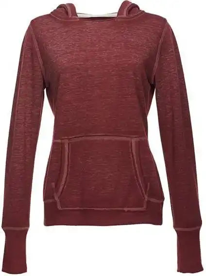 J. America 8912 Women’s Zen Fleece Hooded Sweatshirt - Twisted Bordeaux