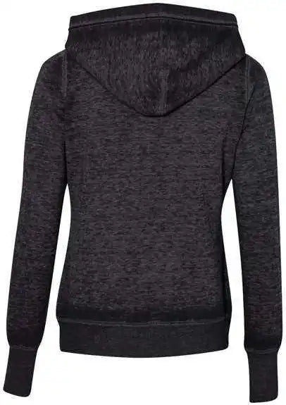 J. America 8912 Women’s Zen Fleece Hooded Sweatshirt Twisted Black