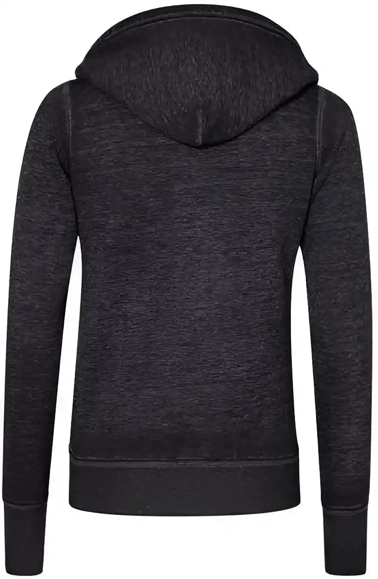 J. America 8913 Women’s Zen Fleece Full-zip Hooded Sweatshirt - Twisted Black