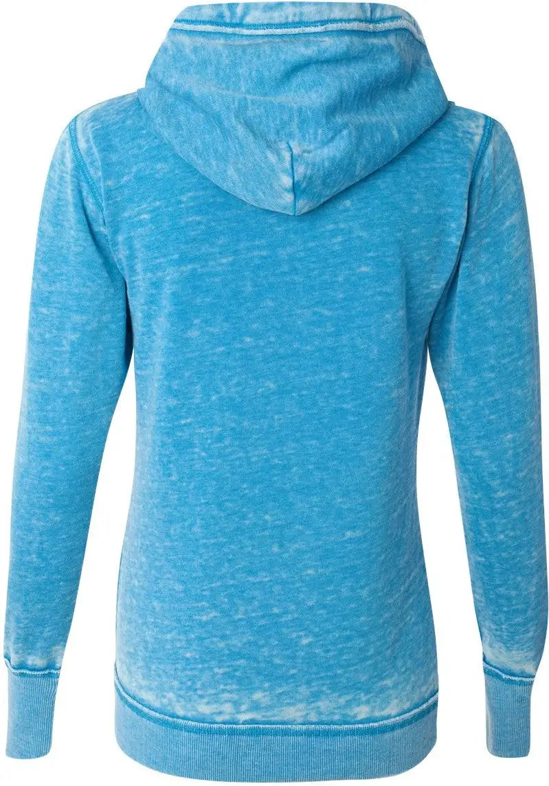 J. America 8913 Women’s Zen Fleece Full-zip Hooded Sweatshirt - Oceanberry
