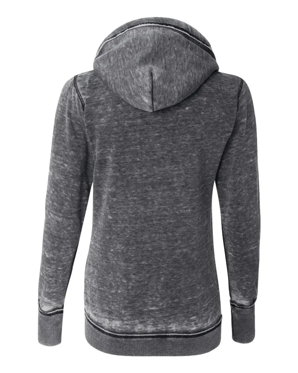 J. America 8913 Women’s Zen Fleece Full-zip Hooded Sweatshirt - Dark Smoke