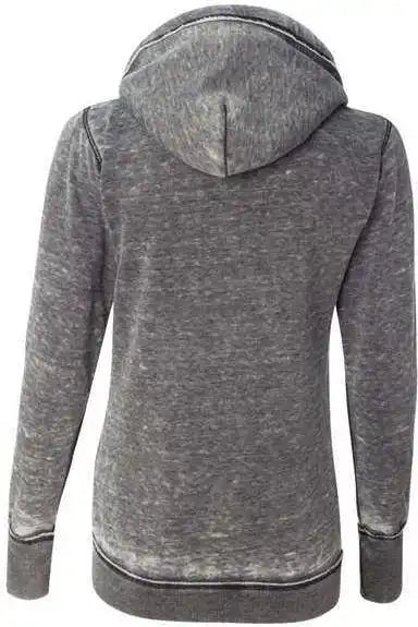 J. America 8913 Women’s Zen Fleece Full Zip Hooded Sweatshirt Dark Smoke