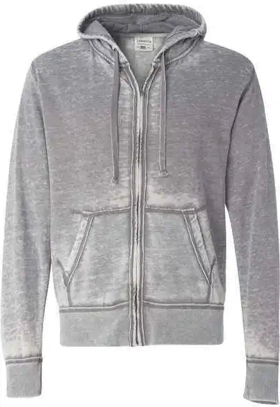 J. America 8916 Vintage Zen Fleece Full-zip Hooded Sweatshirt - Cement
