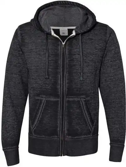 J. America 8916 Vintage Zen Fleece Full-zip Hooded Sweatshirt - Twisted Black