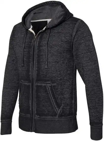 J. America 8916 Vintage Zen Fleece Full-zip Hooded Sweatshirt - Twisted Black