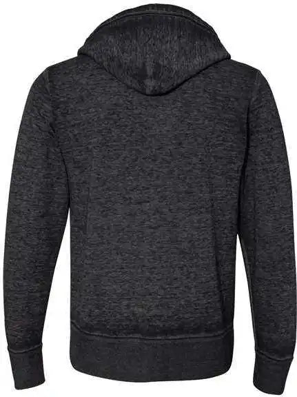 J. America 8916 Vintage Zen Fleece Full Zip Hooded Sweatshirt Twisted Black
