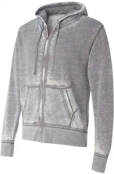 J. America 8916 Vintage Zen Fleece Full-zip Hooded Sweatshirt - Cement