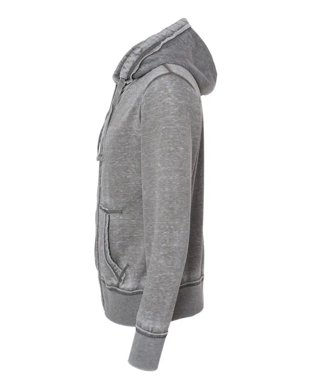 J. America 8916 Vintage Zen Fleece Full-zip Hooded Sweatshirt - Cement