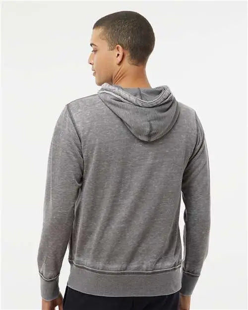J. America 8916 Vintage Zen Fleece Full-zip Hooded Sweatshirt - Cement