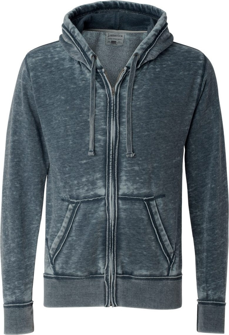 J. America 8916 Vintage Zen Fleece Full-zip Hooded Sweatshirt - Navy - 3xl