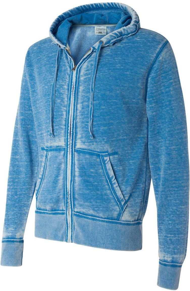 J. America 8916 Vintage Zen Fleece Full-zip Hooded Sweatshirt - Royal - s