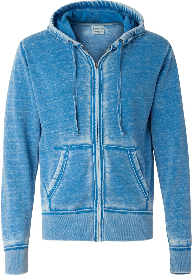 J. America 8916 Vintage Zen Fleece Full-zip Hooded Sweatshirt - Royal - s