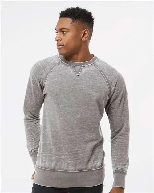 J. America 8920j Vintage Zen Fleece Crewneck Sweatshirt - 8920 - Cement