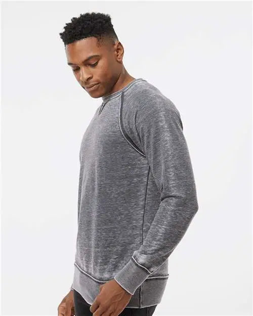 J. America 8920j Vintage Zen Fleece Crewneck Sweatshirt - 8920 - Dark Smoke