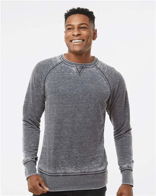J. America 8920j Vintage Zen Fleece Crewneck Sweatshirt - 8920 - Dark Smoke