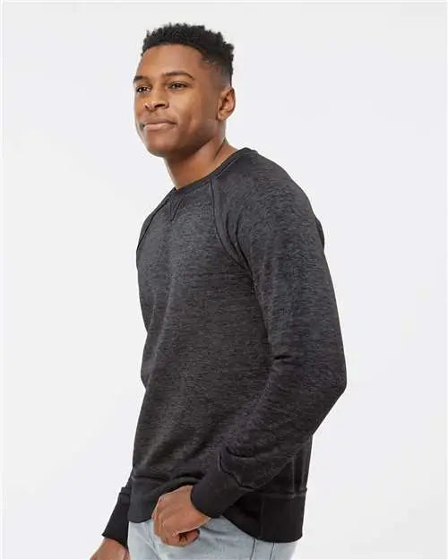J. America 8920j Vintage Zen Fleece Crewneck Sweatshirt - 8920 - Twisted Black