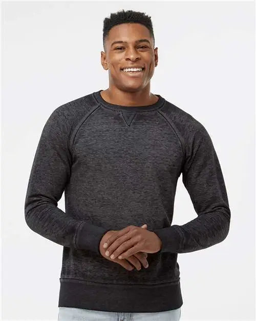 J. America 8920j Vintage Zen Fleece Crewneck Sweatshirt - 8920 - Twisted Black