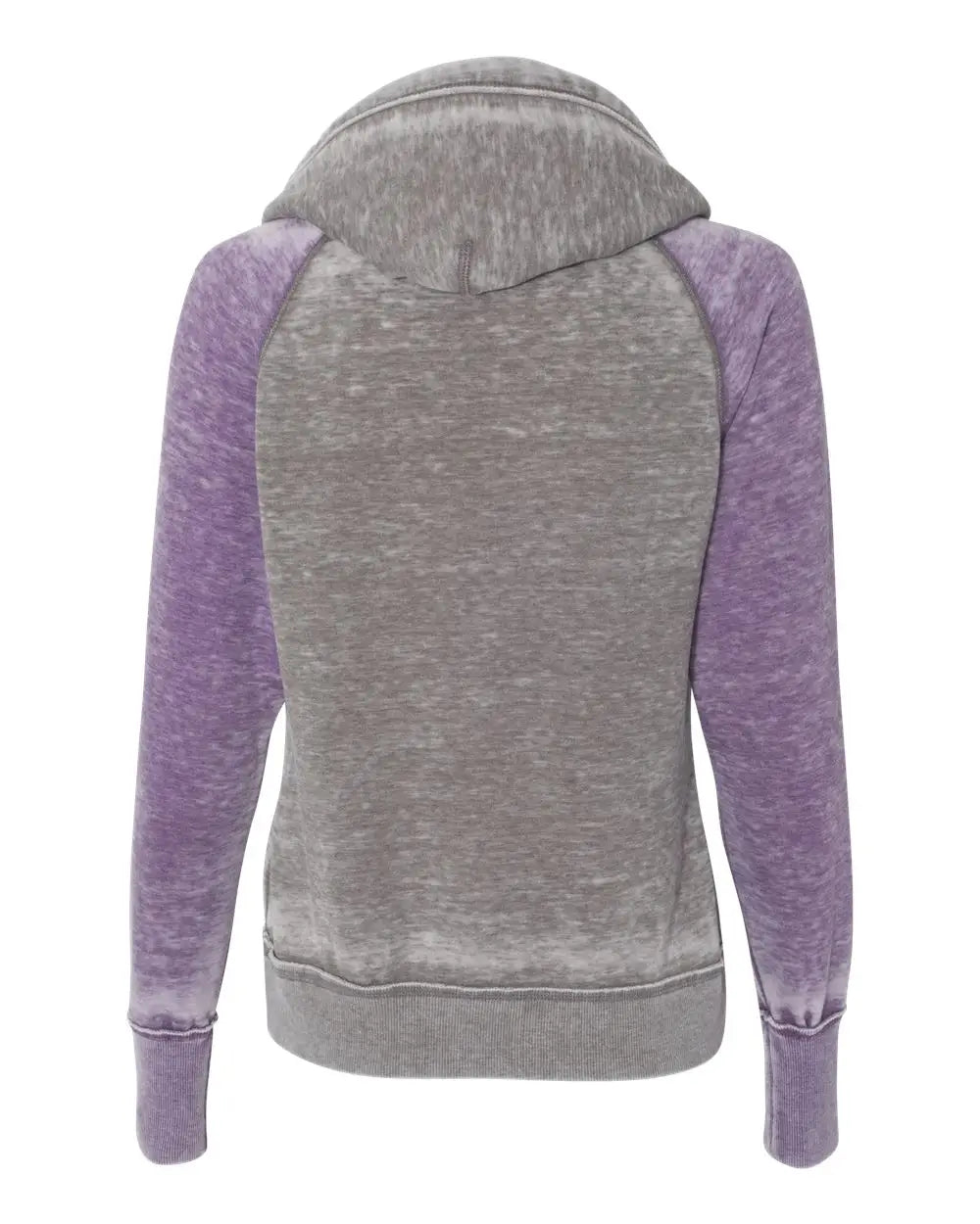J. America 8926 Women’s Zen Fleece Raglan Hooded Sweatshirt - Cement Very Berry