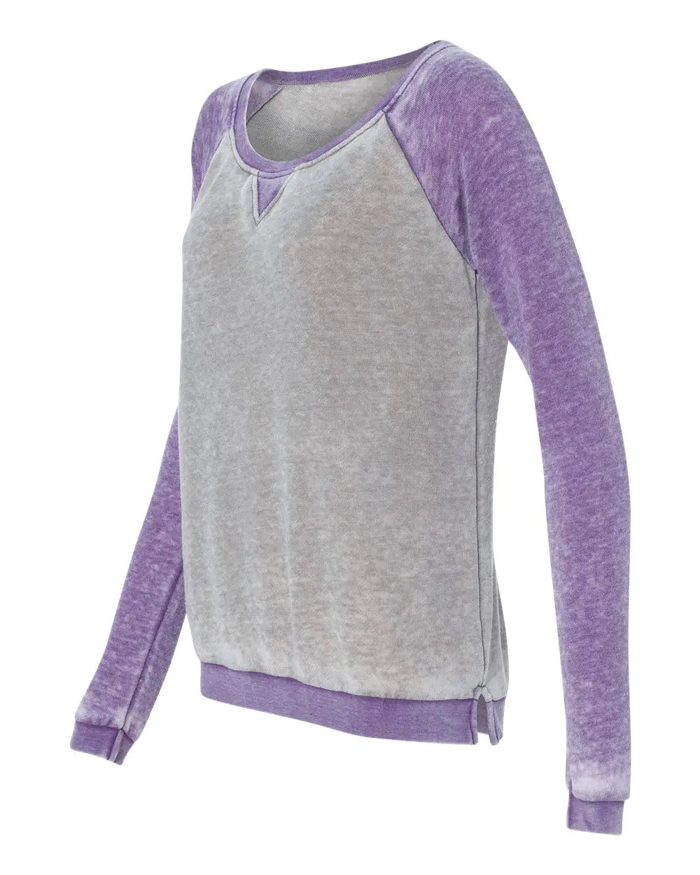 J. America 8927 Women’s Zen Fleece Raglan Sweatshirt - Cement Very Berry - Cement/ / Ladies s