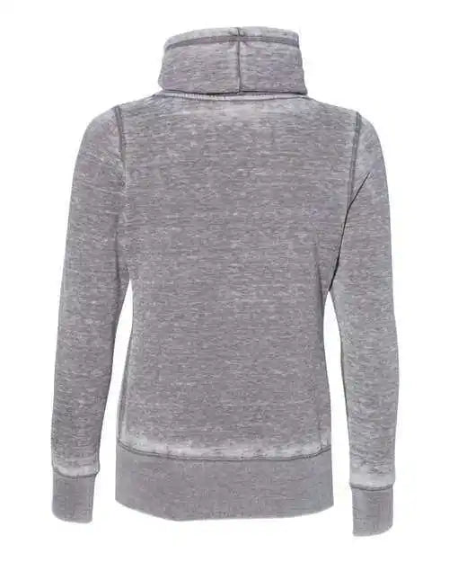 J. America 8930 Womens Zen Fleece Cowl Neck Sweatshirt - Cement