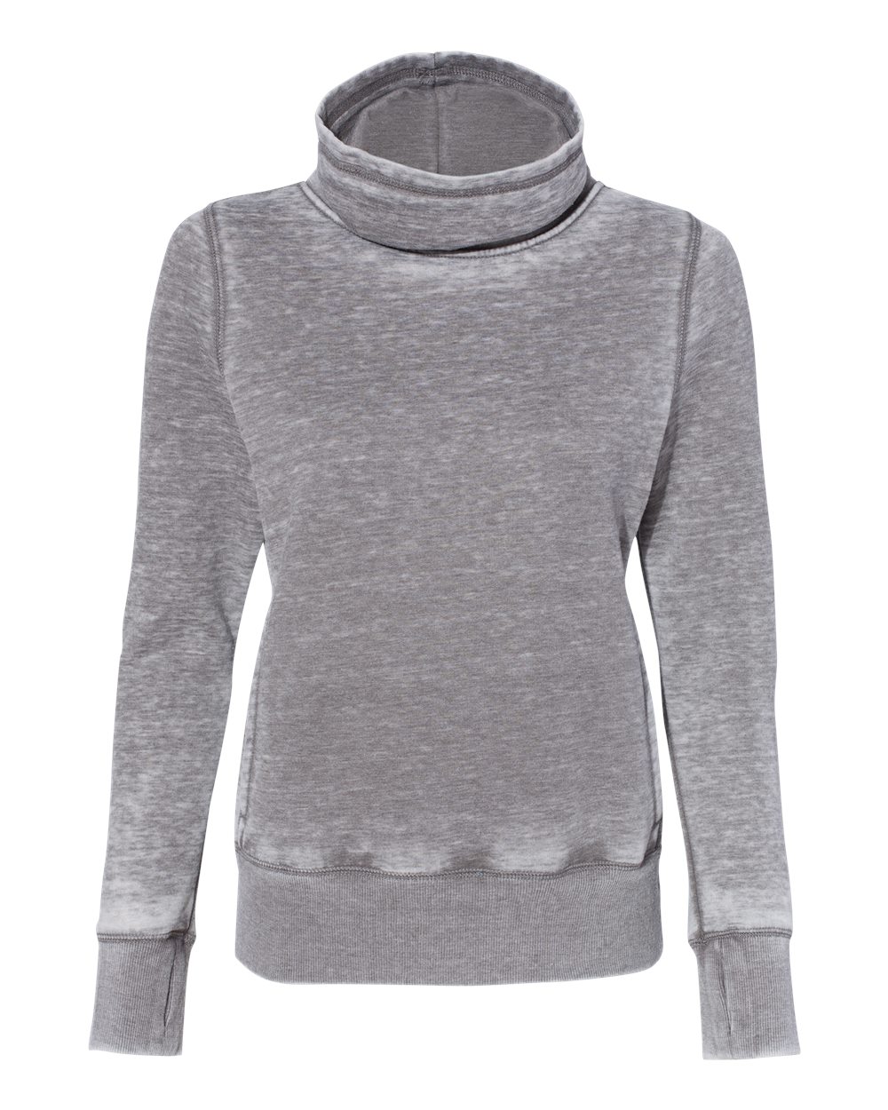 J. America 8930j Women’s Zen Fleece Cowl Neck Sweatshirt - 8930 - Cement - Ladies s