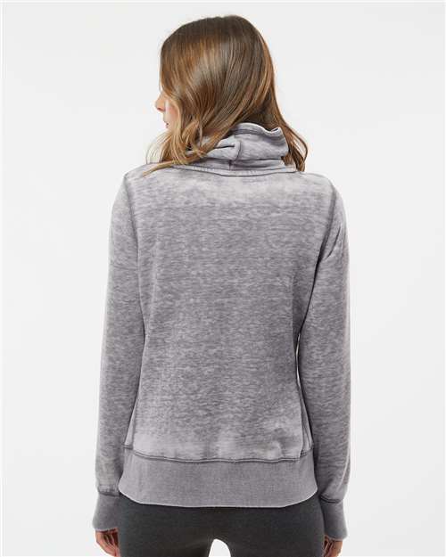 J. America 8930j Women’s Zen Fleece Cowl Neck Sweatshirt - 8930 - Cement