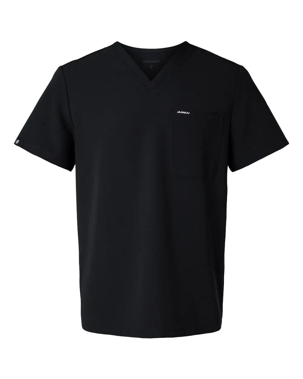 Jaanuu M10001 Holmes Everyday 1-pocket Scrub V-neck Top - Black - Adult Xs