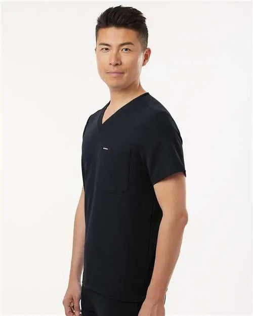 Jaanuu M10001 Holmes Everyday 1-pocket Scrub V-neck Top - Black
