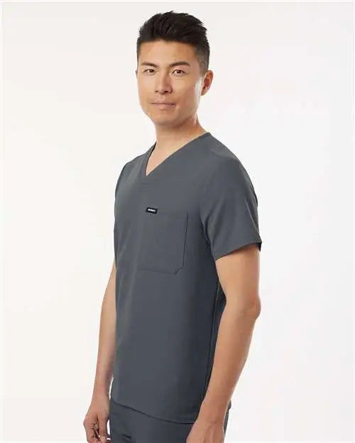 Jaanuu M10001 Holmes Everyday 1-pocket Scrub V-neck Top - Carbon Gray