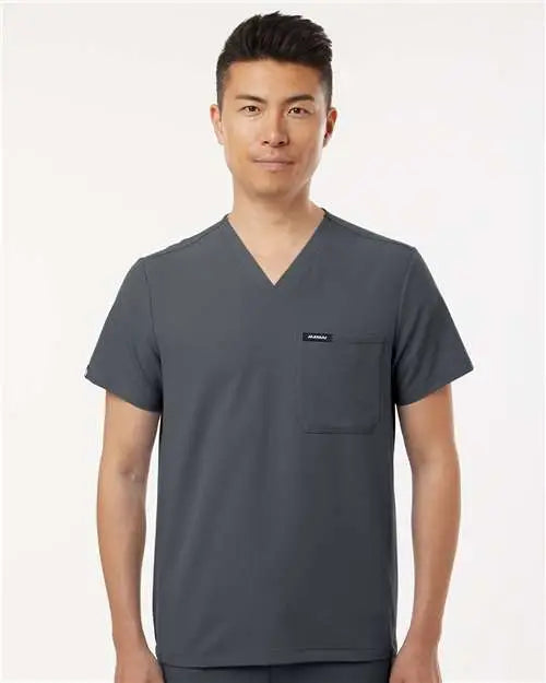 Jaanuu M10001 Holmes Everyday 1-pocket Scrub V-neck Top - Carbon Gray