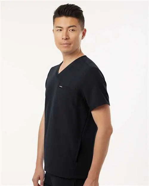 Jaanuu M10002 Platt 3-pocket Scrub V-neck Top - Black