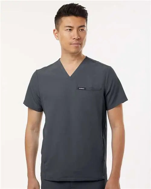 Jaanuu M10002 Platt 3-pocket Scrub V-neck Top - Carbon Gray