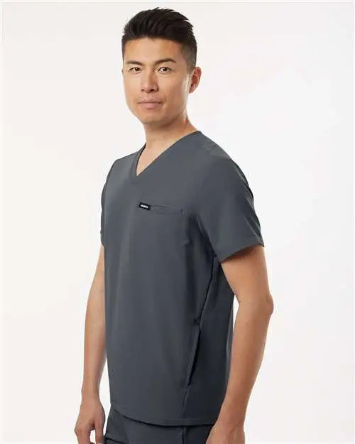 Jaanuu M10002 Platt 3-pocket Scrub V-neck Top - Carbon Gray
