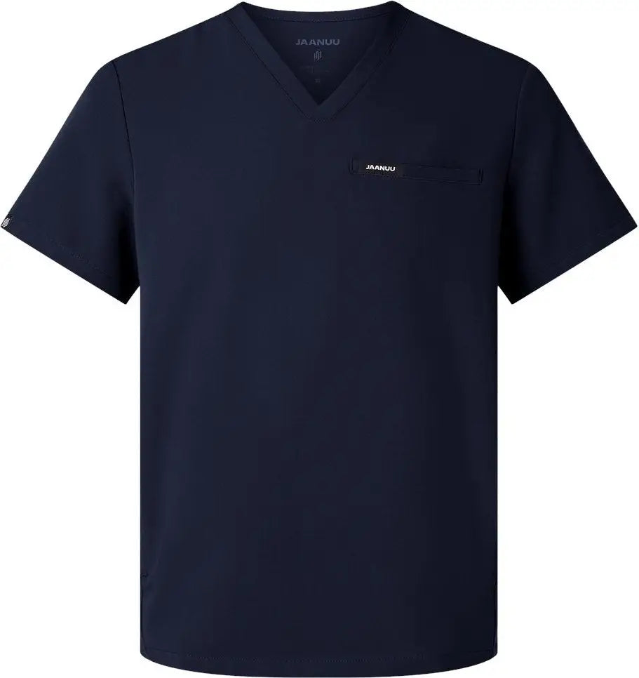 Jaanuu M10002 Platt 3-pocket Scrub V-neck Top - Midnight Navy - Adult Xs