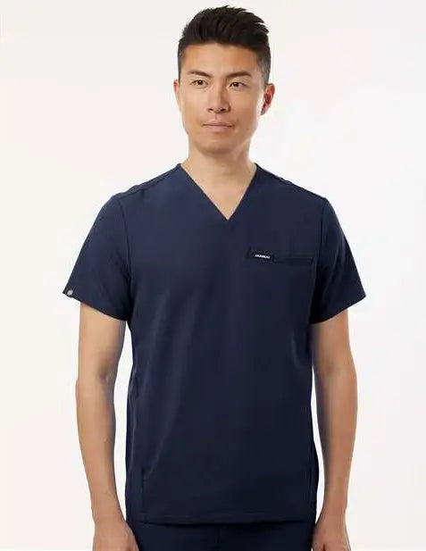 Jaanuu M10002 Platt 3-pocket Scrub V-neck Top - Midnight Navy