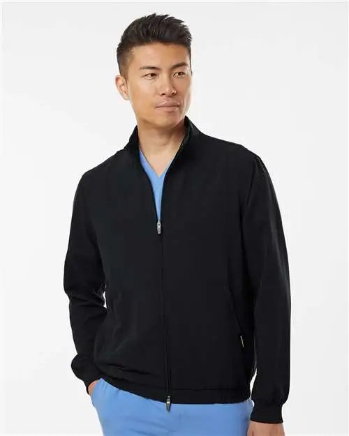 Jaanuu M60001 Wolfe Everyday Full-zip 6-pocket Scrub Jacket - Black