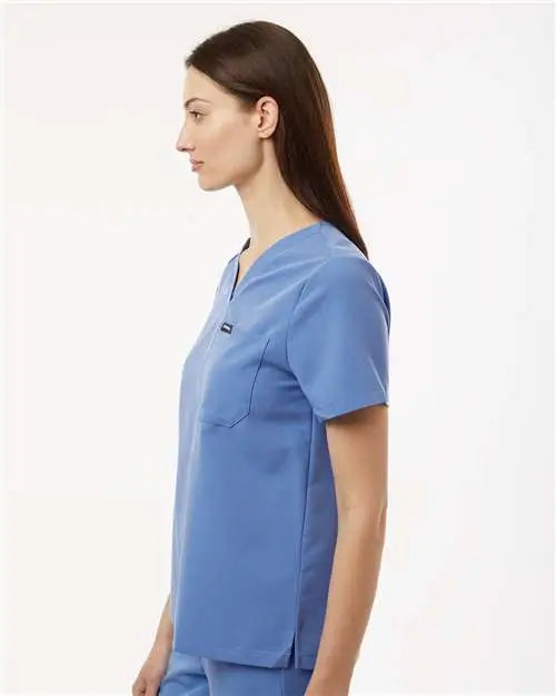 Jaanuu W10001 Women’s Rhena Essential 1-pocket Scrub V-neck Top - Ceil Blue