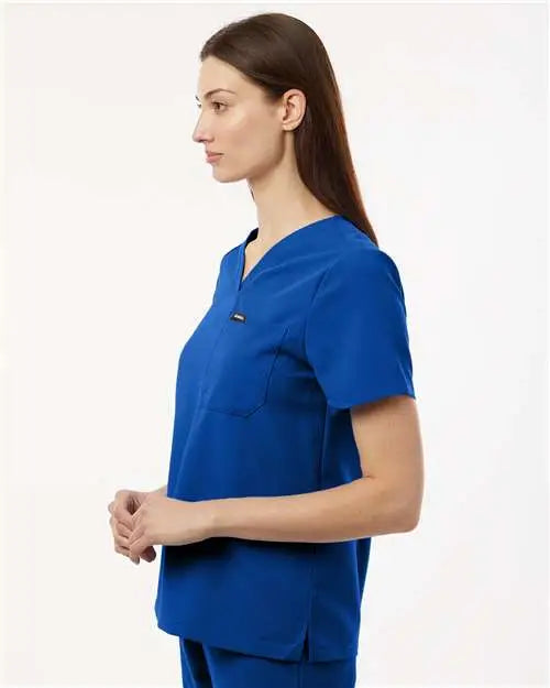 Jaanuu W10001 Women’s Rhena Essential 1-pocket Scrub V-neck Top - Royal Blue