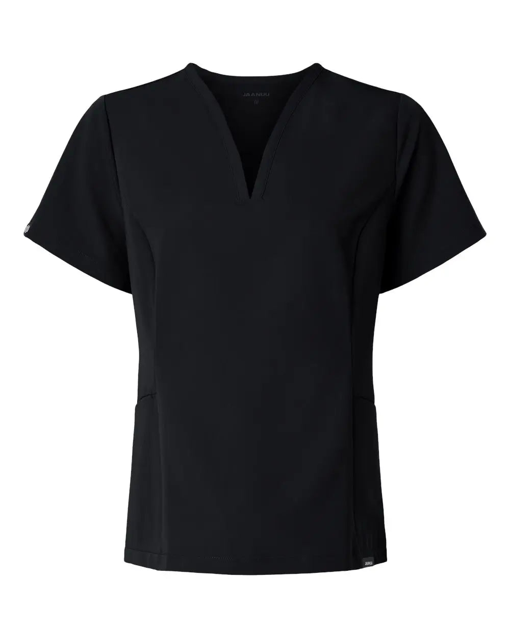 Jaanuu W10003 Women’s Calix Fit & Flare Scrub V-neck Top - Black - Adult Xs