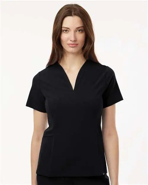 Jaanuu W10003 Women’s Calix Fit & Flare Scrub V-neck Top - Black